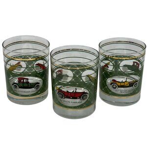 VTG Libbey Classic Car Whiskey Glasses Set of 3 12oz Willys Oveland Tumblers MCM